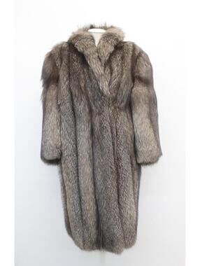 EXCELLENT NATURAL INDIGO FOX FUR COAT JACKET WOMEN WOMAN SIZE 6-8 SMALL/MEDIUM